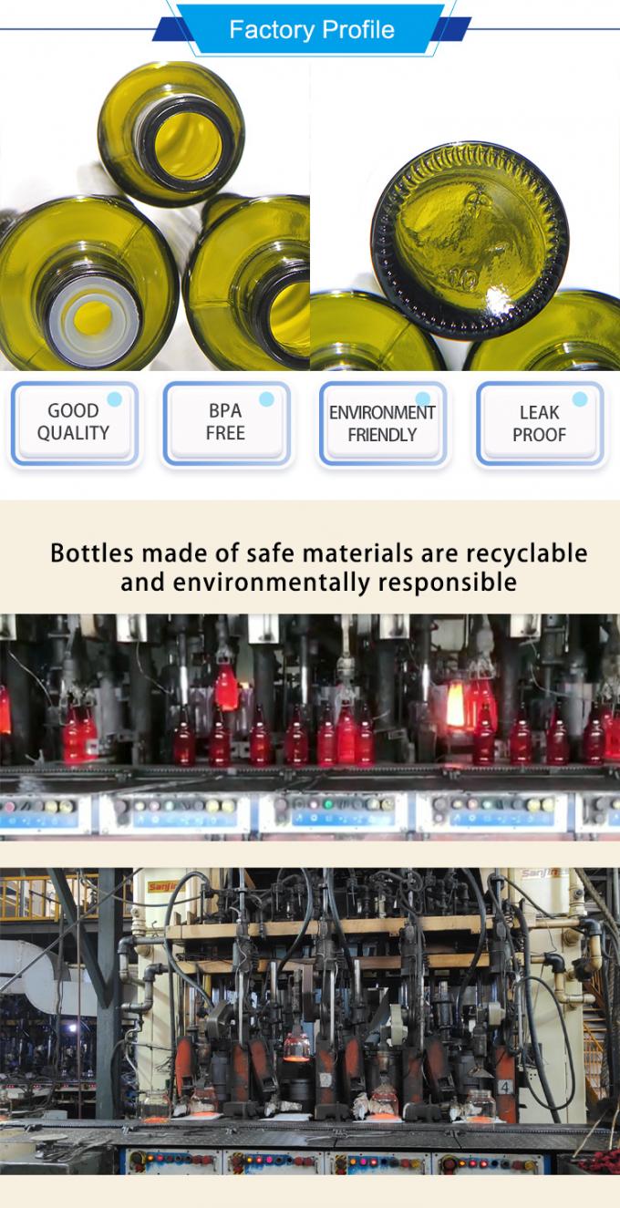 1000ml Dark Green Marasca Glass Olive Oil Bottle Bulk Custom 2