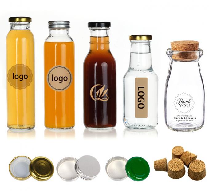 Transparent Bulk Glass Juice Bottles 2 Oz 300ml for Soft Drink 3