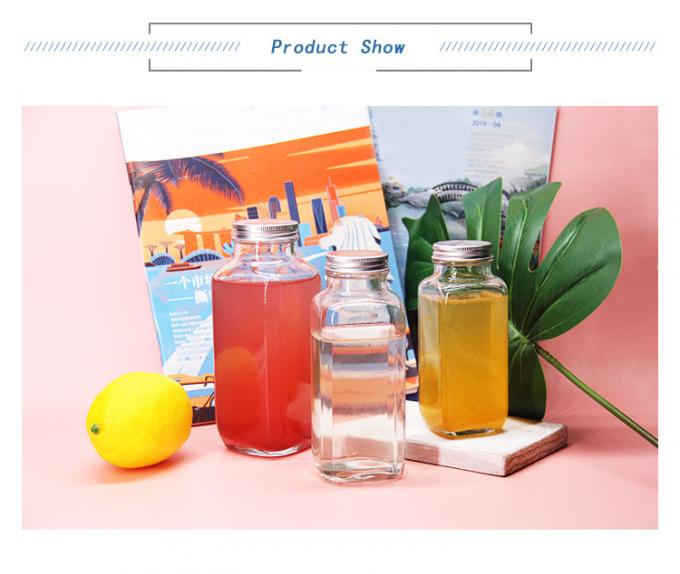 250ml 500ml Fancy Empty Glass Clear Juice Milk Bottle With Screw Cap 0