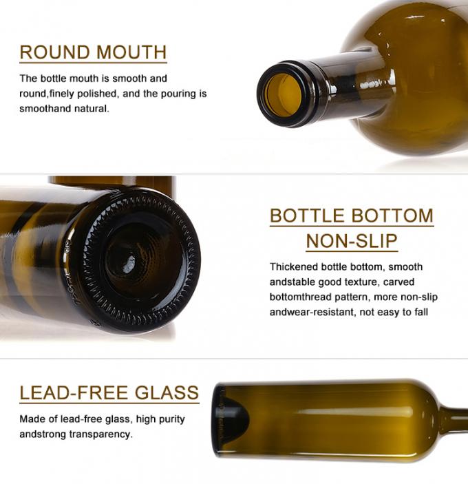 ODM Colored Glass Wine Bottle 500ml 700ml 750ml 1500ml 3