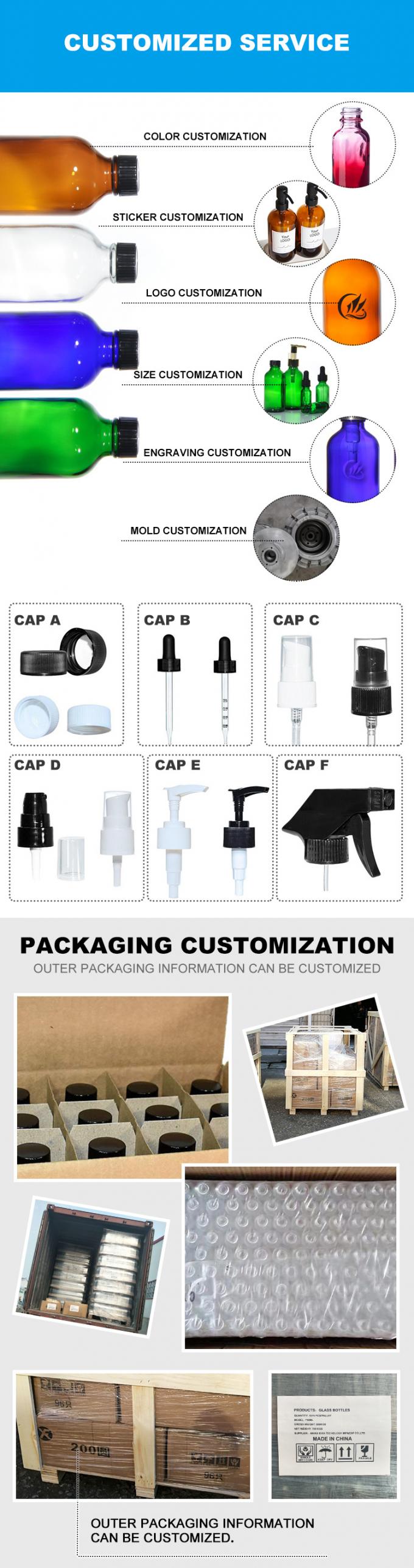 Customized Logo Silk Screen Printing Hand Lotion Dispenser Glass Bottles 2