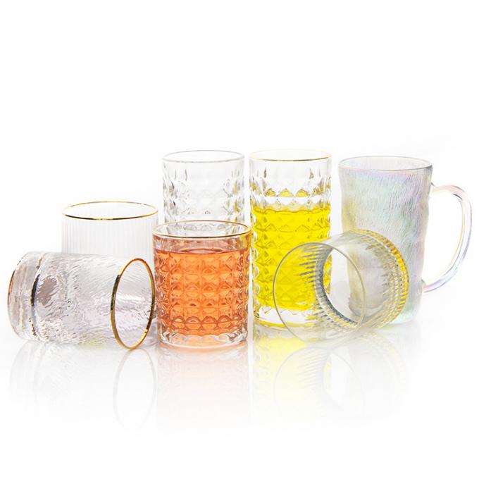 Ribbed Whisky Drinking Glasses Cup Custom Etched Glassware For Vodka Shot 2