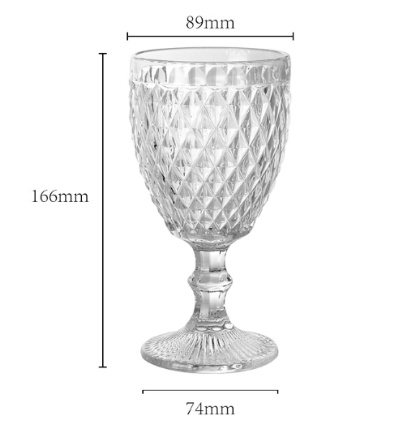 Embossed Red Wine Glass Goblets Glassware Grey ODM 0