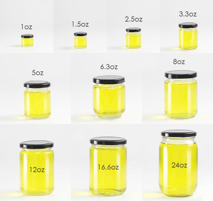 Jam Spaghetti Glass Storage Jars Stackable 250ml 2oz 6oz Customized 1