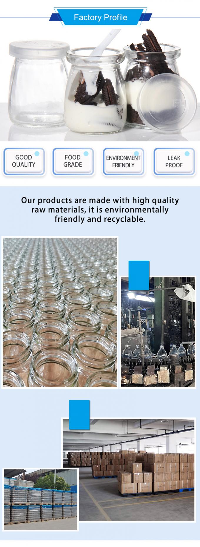 Customized Shape Glass Pudding Jars 200ml Vacuum Sealing 2