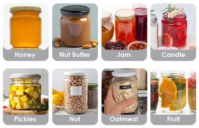Hexagonal Pickle Glass Pasta Jars Square Food Glass Storage Jars 16Oz 6
