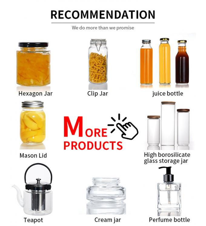 Empty Freezing Glass Jars Pantry Containers 50ml Clear Square 5