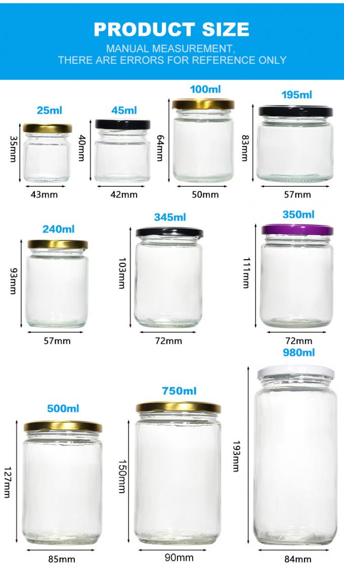 High Quality Customized Glass Jar Food Grade Storage Jar With Aluminum Lid 1