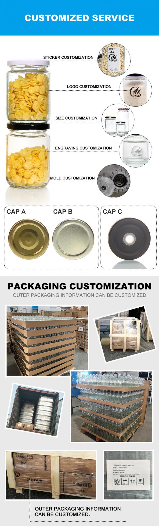 High Quality Customized Glass Jar Food Grade Storage Jar With Aluminum Lid 3