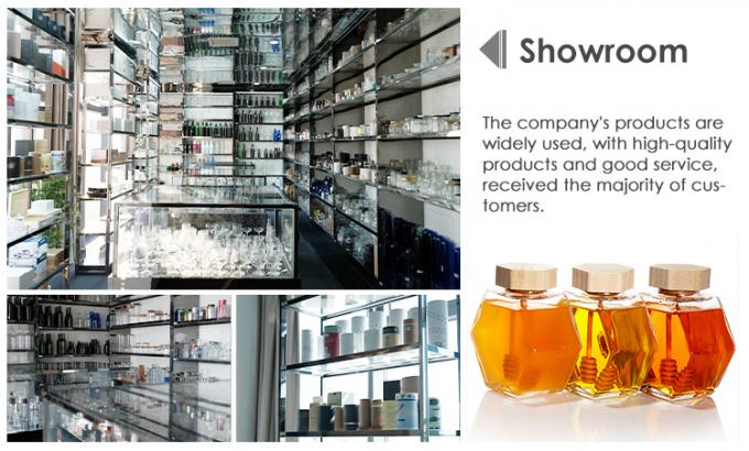 100ml 220ml Hexagonal Glass Food Jars With Lids Dipper For Honey 5