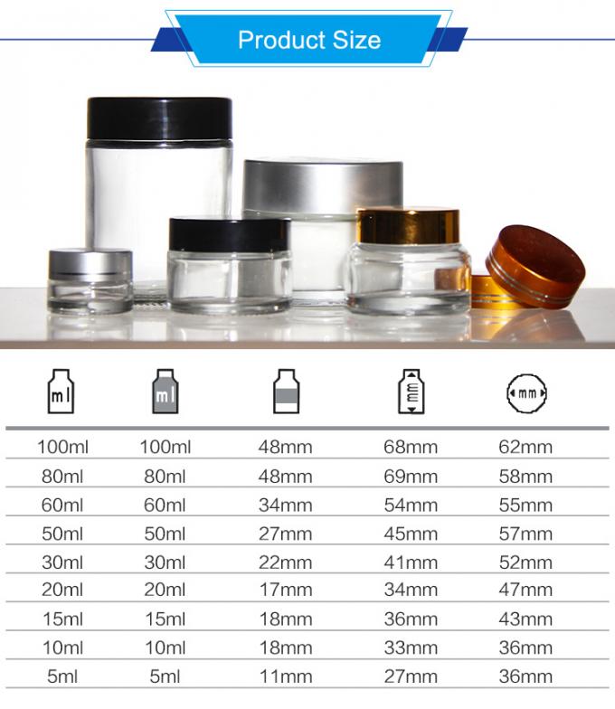 Glass Cream Jars 60ml 100ml Airless Pump Cream Jar Container 50 Gm ODM 1