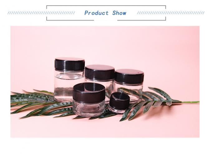 Clear Cosmetic Glass Jar 200ml Lotion Jars With Lids 0