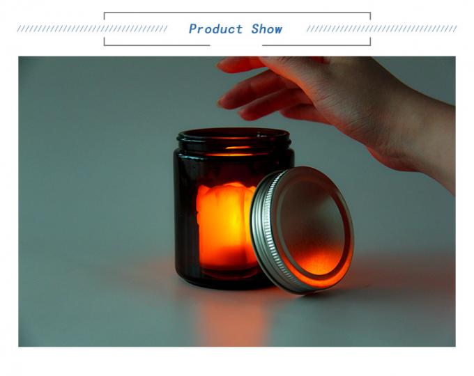 Matte Black amber Glass Candle Jars Frosted Candle Vessels 0