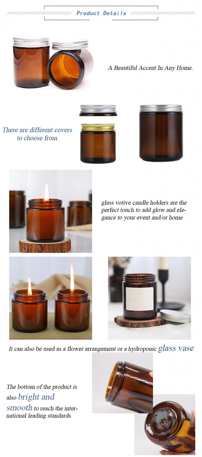 Matte Black amber Glass Candle Jars Frosted Candle Vessels 2