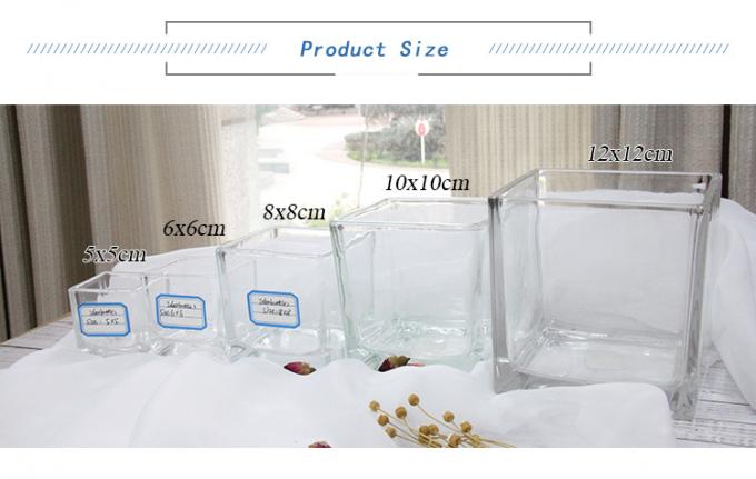 Embossed Clear Glass Candle Jars Rectangle 4oz 6oz 8oz 10oz 12oz 1