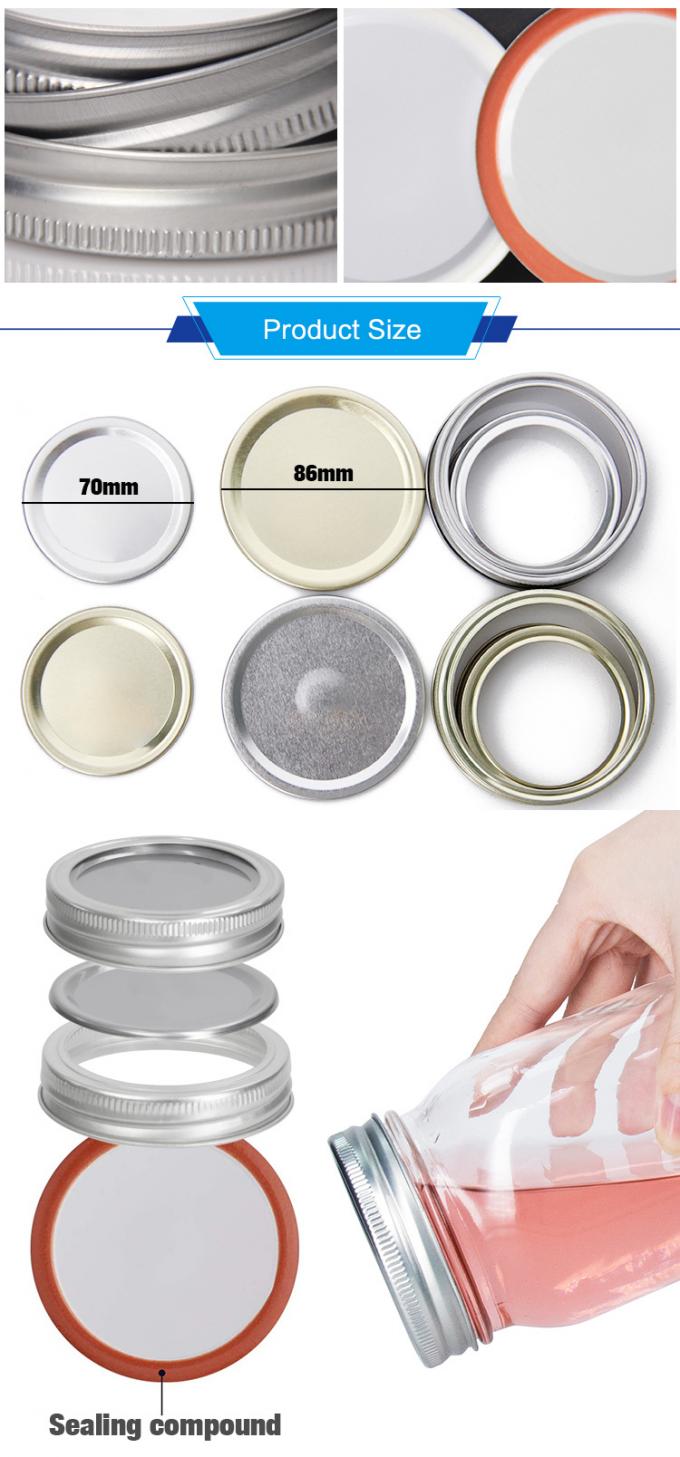                  Wholesale 70 mm Separate Canning Mason Jar Tinplate Screw Lid for Home Canning              2