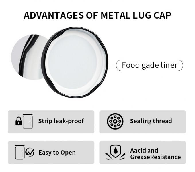 New Design 20mm 38mm 48mm 63mm Custom Color Metal Jar Lids Metal Lug Cap for Canning Jar