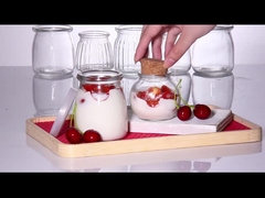 Small Clear Glass Dessert Glass Container Jars With Cork Lid 7oz 200ml
