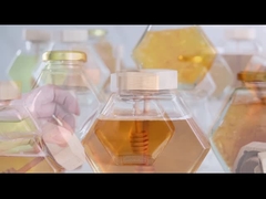 100ml 220ml Hexagonal Glass Food Jars With Lids Dipper