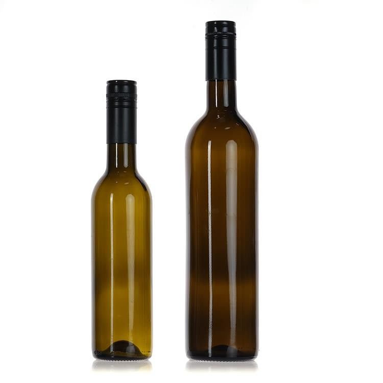 750ml Bordeaux Glass Wine Bottle Round With Flat Bottomed Cork
