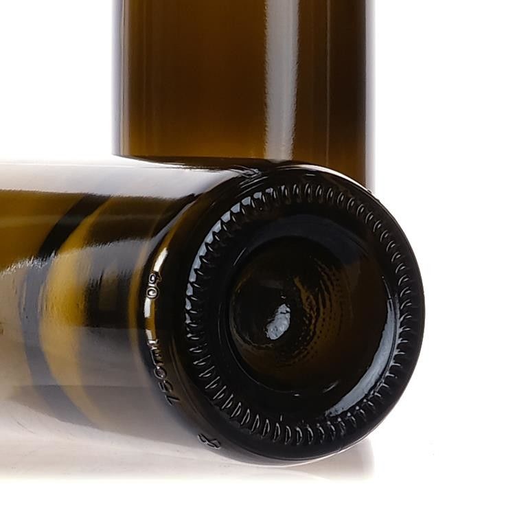 750ml Bordeaux Glass Wine Bottle Round With Flat Bottomed Cork