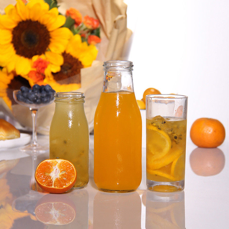                  Factory Price 200ml 250ml 350ml 500ml 1000ml Glass Sauce Bottle with Plastic Lid with Screw Lid             