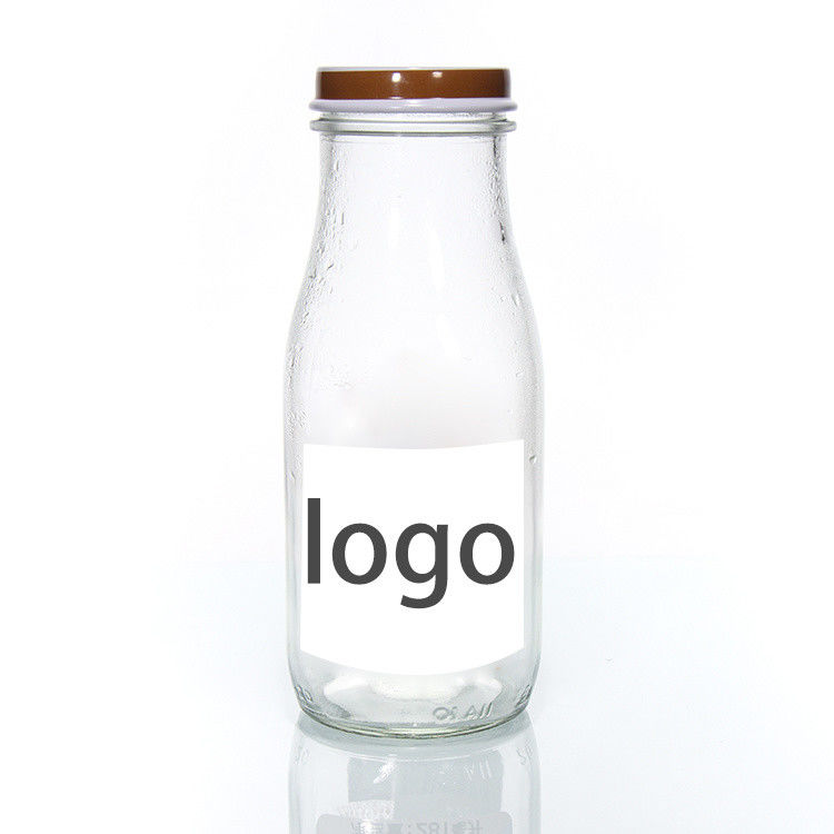 OEM 250ml 500ml 1000ml 2 Litre Glass Milk Bottles Jug Food Grade Round Shape