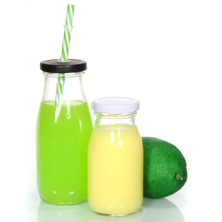 OEM 250ml 500ml 1000ml 2 Litre Glass Milk Bottles Jug Food Grade Round Shape