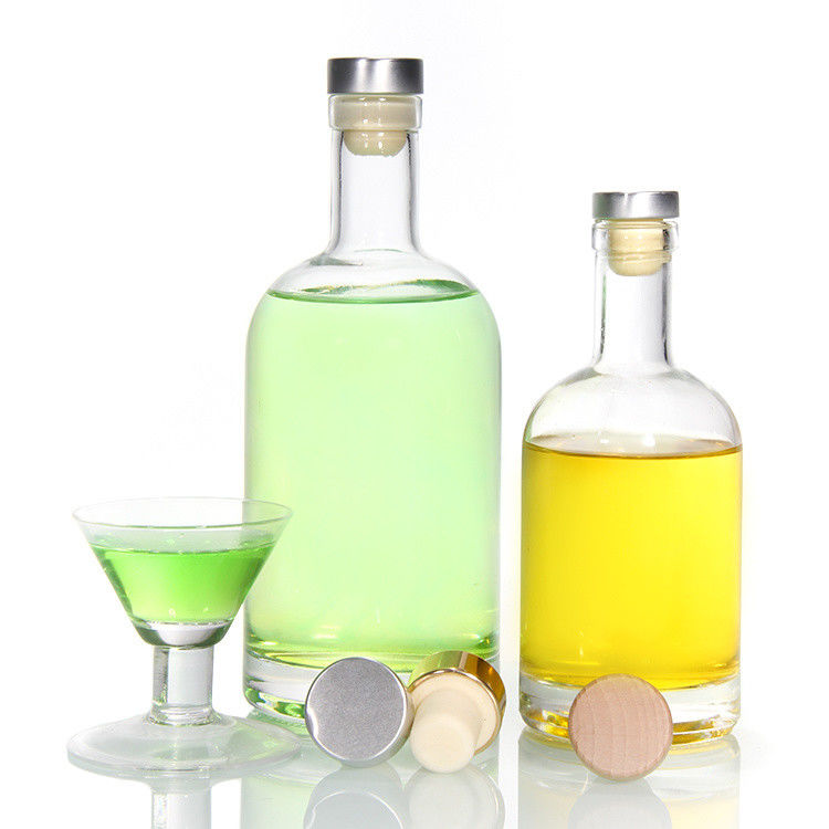 Low Price 750Ml Flint Bottle Liquor Oval Glass Bottle Clear Liquor Bottles For Whiskey
