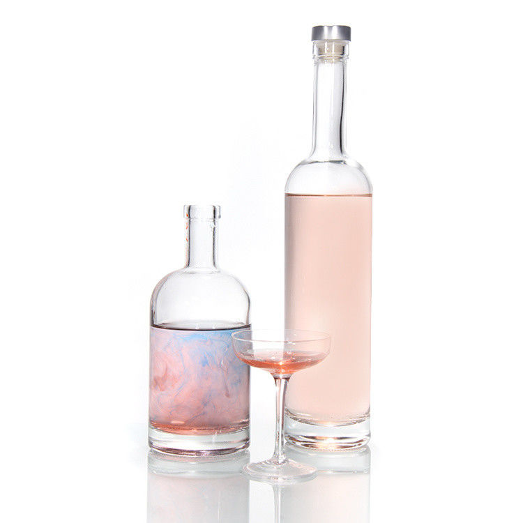 Low Price 750Ml Flint Bottle Liquor Oval Glass Bottle Clear Liquor Bottles For Whiskey