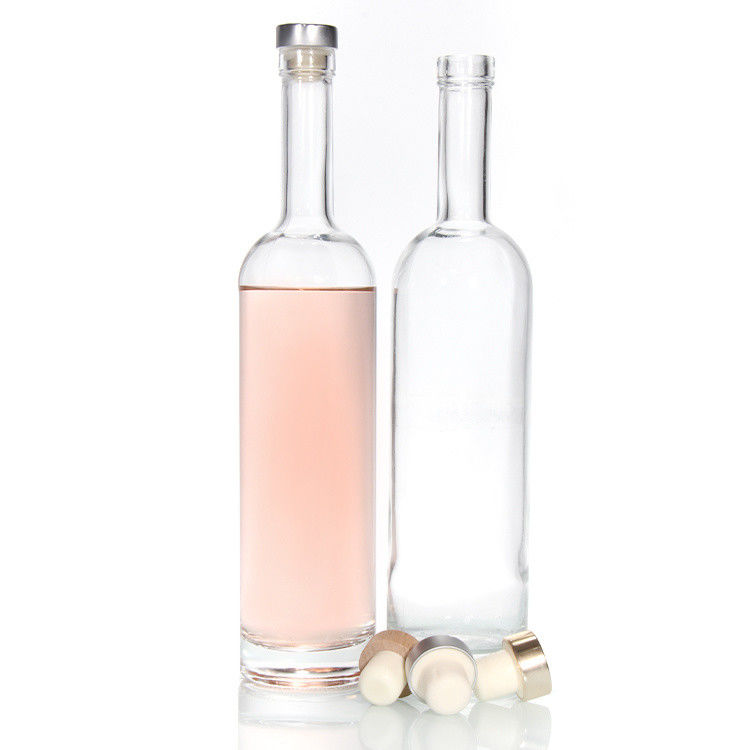 Cheep Price750ml Flint Glass  Liquor Bottles Custom Printed For Cocktail whiskey rum