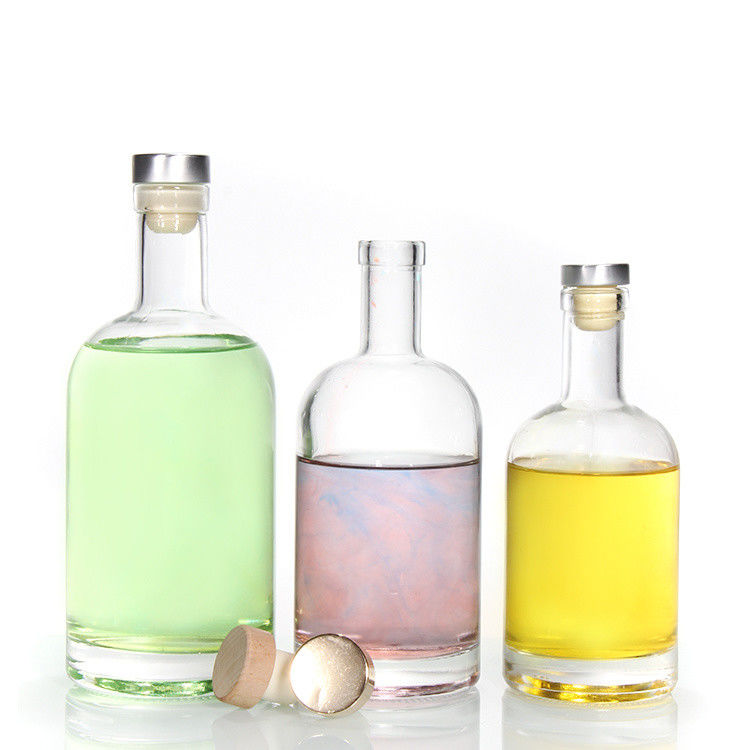 Cheep Price750ml Flint Glass  Liquor Bottles Custom Printed For Cocktail whiskey rum