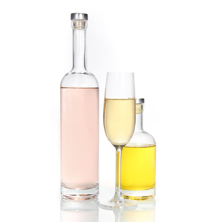 Cheep Price750ml Flint Glass  Liquor Bottles Custom Printed For Cocktail whiskey rum