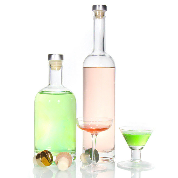 Spot Cheep Price High White Material 750ml Glass Liquor Bottle For Rum Whiskey