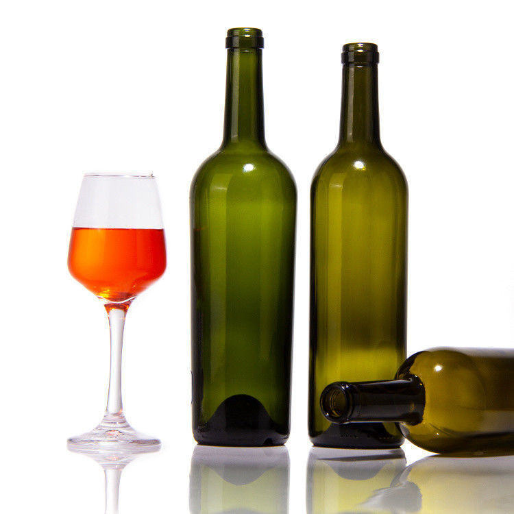 Luxury Manufacturers 375ml 750ml Red Wine Bottle Dark Green Empty Glass Bottles With Lids