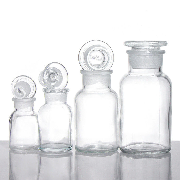 Wide Mouth Amber Glass Medicine Bottles Bulk For Pill Chemical Reagent 250ml 500ml
