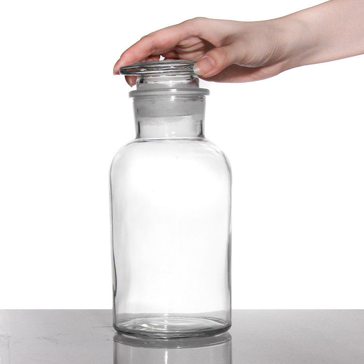 Wide Mouth Amber Glass Medicine Bottles Bulk For Pill Chemical Reagent 250ml 500ml