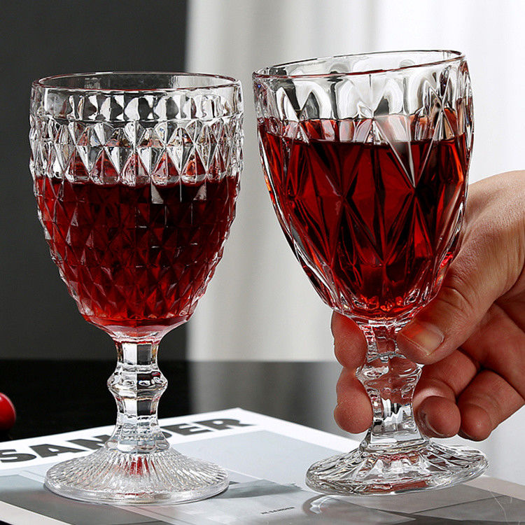 Vintage Cocktail Red Wine Glass Cups Christmas Wine Goblets Glassware 350ml