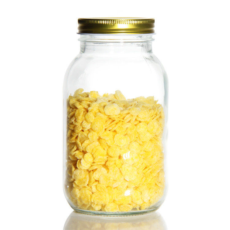 Round Mason Glass Jar Tea Jar 12oz 16oz 500ml Glass Container With Gold Lids