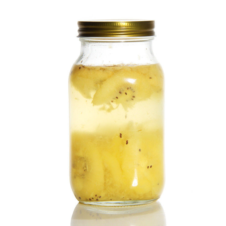 Round Mason Glass Jar Tea Jar 12oz 16oz 500ml Glass Container With Gold Lids