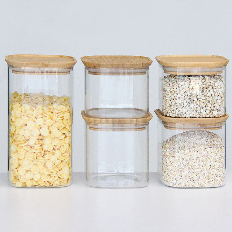 High Borosilicate Glass Jars 300ml Kitchen Canisters With Pantry Cork Lid