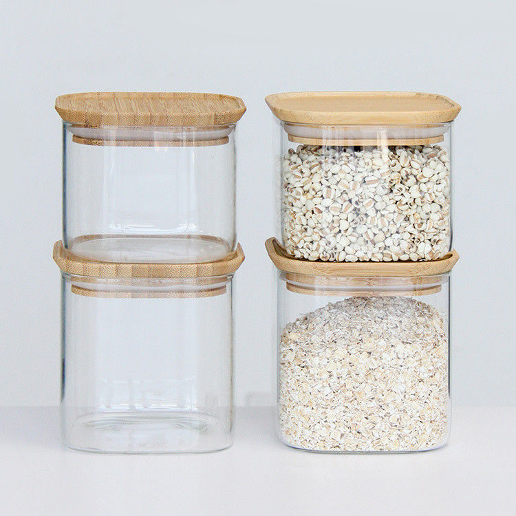 High Borosilicate Glass Jars 300ml Kitchen Canisters With Pantry Cork Lid