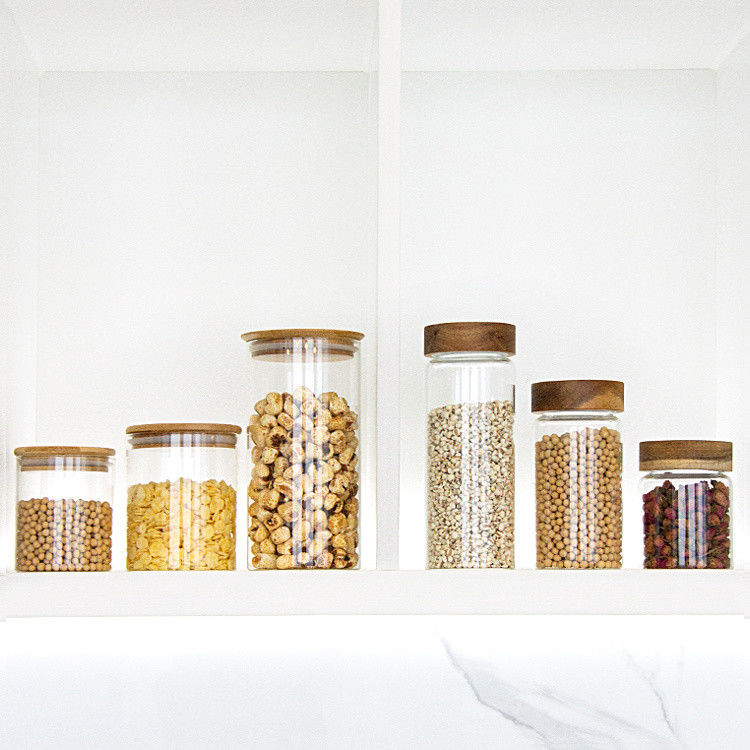 Food Storage Round High Borosilicate Glass Food Jars Airtight Jar for Kitchen