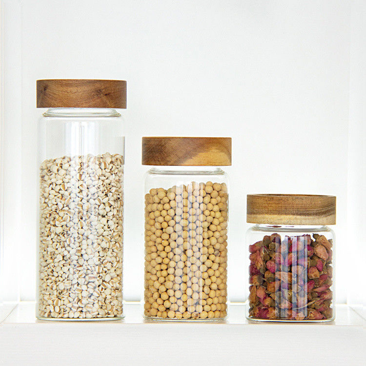 Food Storage Round High Borosilicate Glass Food Jars Airtight Jar for Kitchen