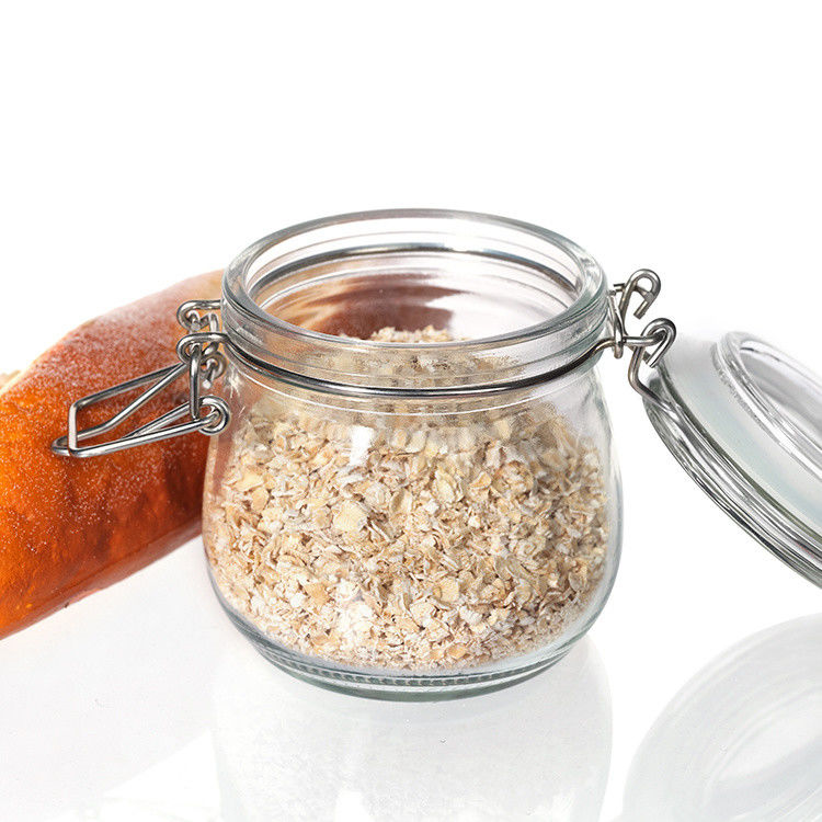 Food Factory Use 1Oz 4Oz 8Oz Round Shaped Clear Empty Storage Container Glass Food Jars With Clip Lid