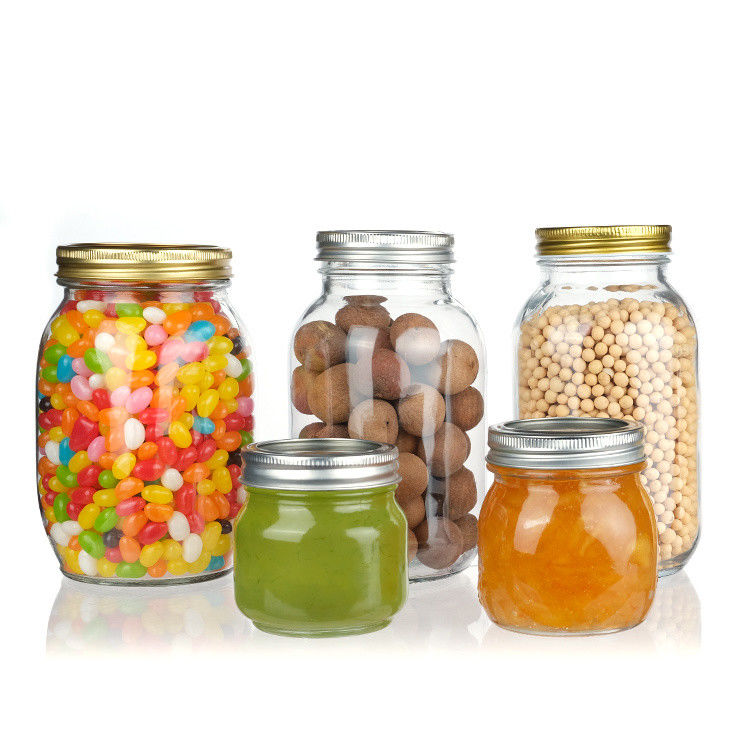 Low Price Round ShapeJar Clear Glass Mason Jar With Lid Storage Empty Glass Jar