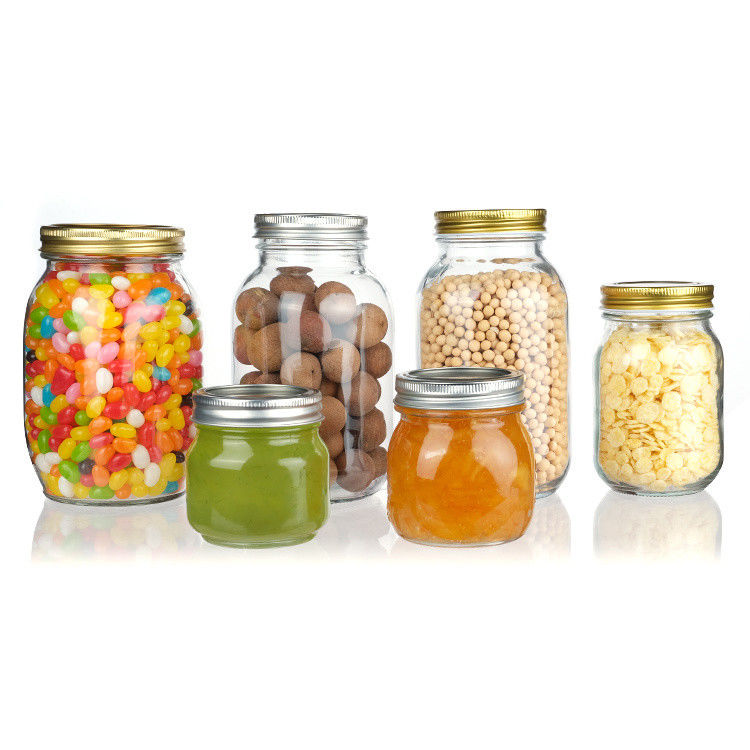 Custom Glass Jar Wide Mouth Mason Jars 8 Oz 16 Oz Glass Jar Set
