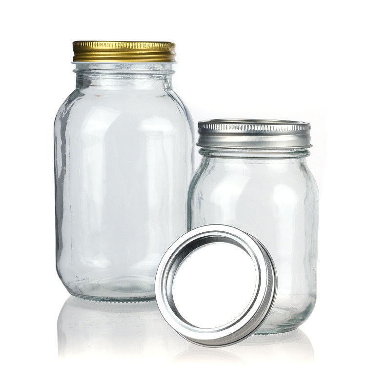 Custom Glass Jar Wide Mouth Mason Jars 8 Oz 16 Oz Glass Jar Set