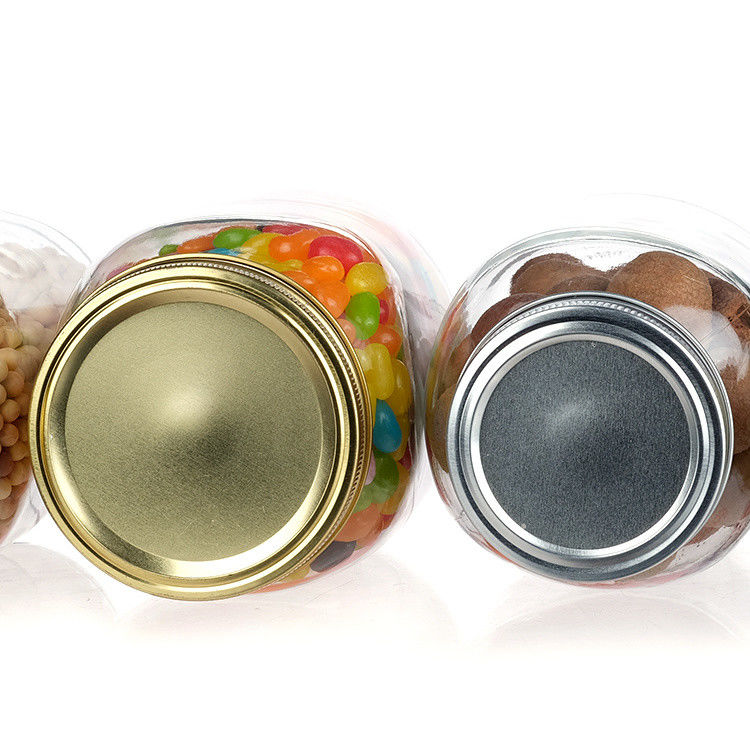 Custom Luxury 16oz Round Clear Glass Jar With Lid Storage Glass Mason Jar