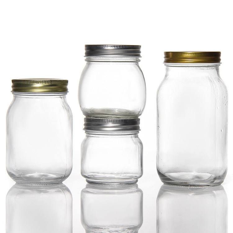 Kitchen Frosted Glass Mason Jars 16 Oz 8oz Transparent